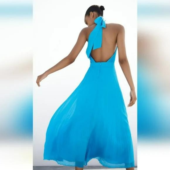 ZARA PLEATED SLIP DRESS - Picture 3 of 10